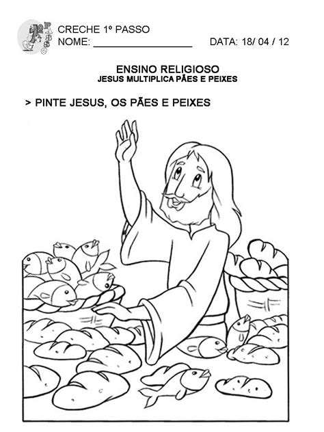 Atividades sobre a Multiplicação dos Pães e Peixes para imprimir.